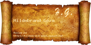 Hildebrand Géza névjegykártya
