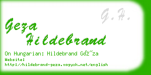 geza hildebrand business card